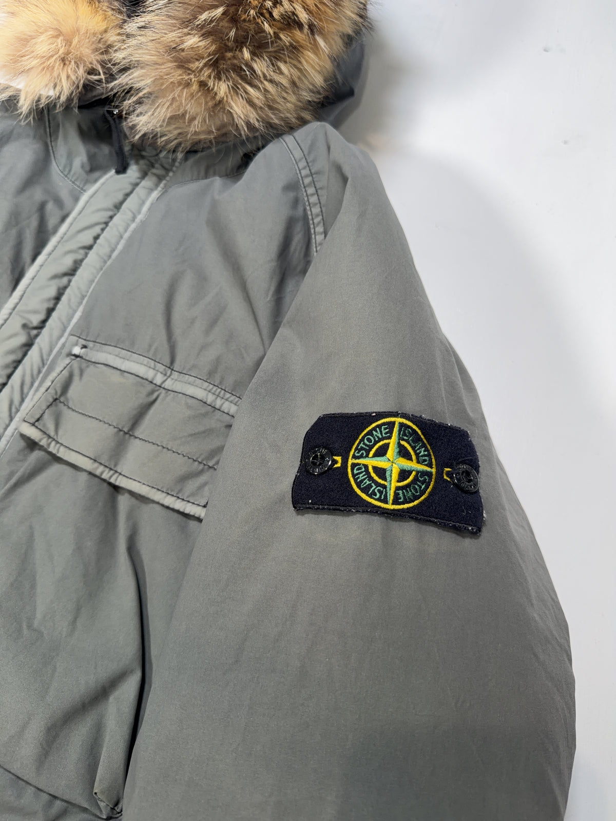 Stone Island Mussola Gommata Velour Down-TC Parka – Grey