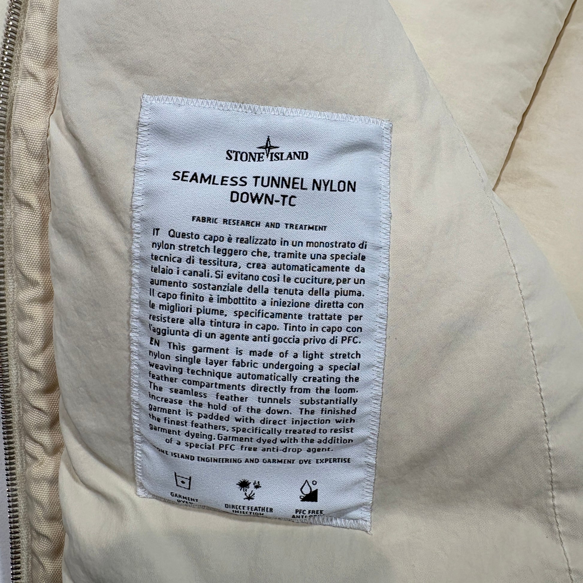 Stone Island Beige Seamless Tunnel Nylon Down -TC