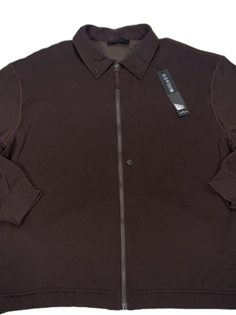 Stone Island Brown Ghost Full-Zip Stand-Collar Jacket – Brown