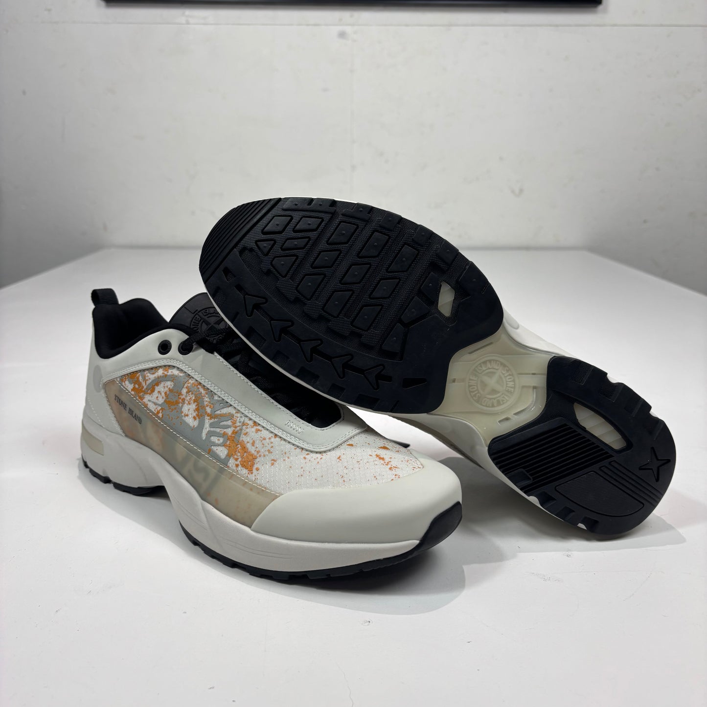 Stone Island White with Orange Details Men’s Trainers