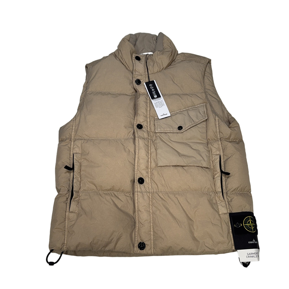 Stone Island Garment Dyed Crinkle Reps NY Down Gilet – Beige