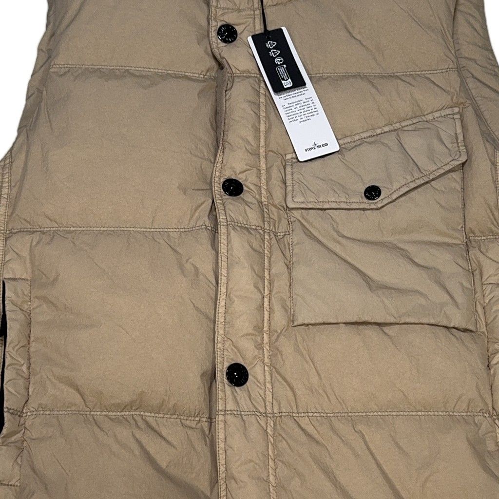 Stone Island Garment Dyed Crinkle Reps NY Down Gilet – Beige
