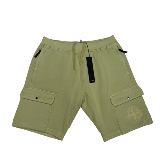 Stone Island Embroidered Logo Green Shorts