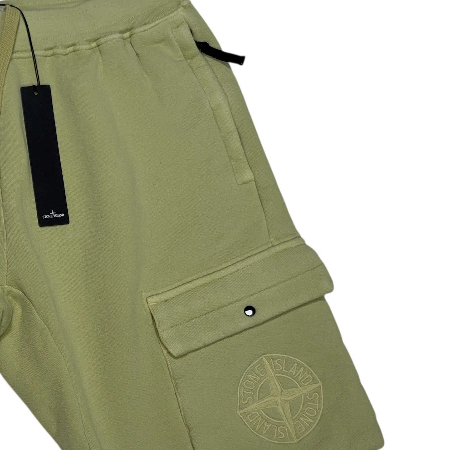 Stone Island Embroidered Logo Green Shorts