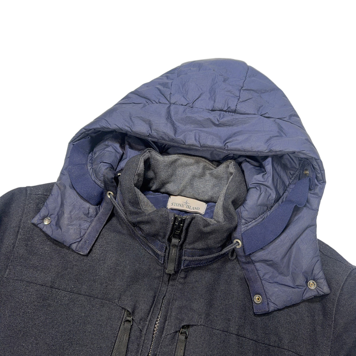 Stone Island Saia Doppia Faccia Hooded Jacket – Navy