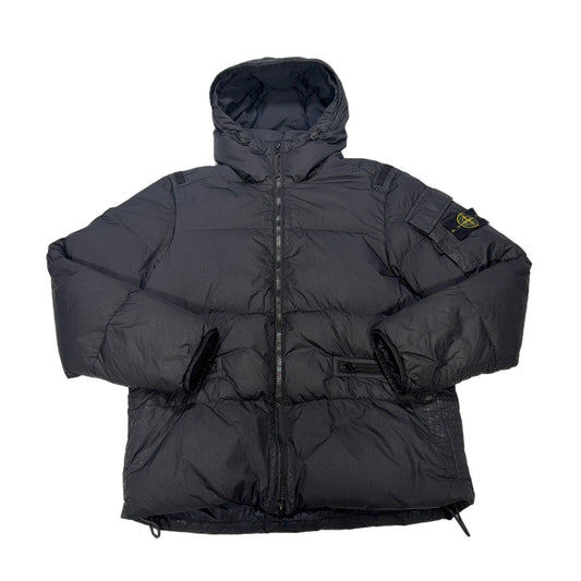 Stone Island Garment Dyed Crinkle Reps R-NY Down Black Coat