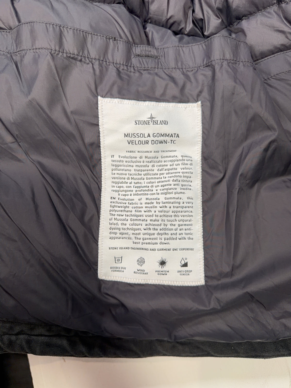 Stone Island Mussola Gommata Velour Down-TC Parka – Grey