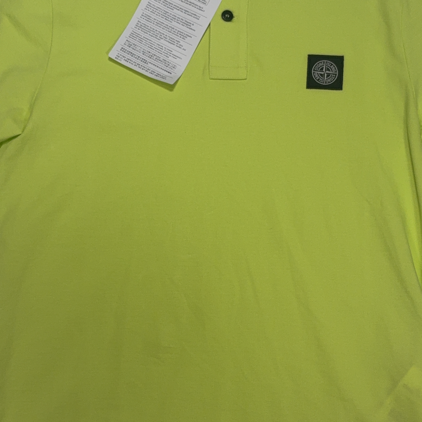Stone Island Logo Patch Yellow Polo Shirt