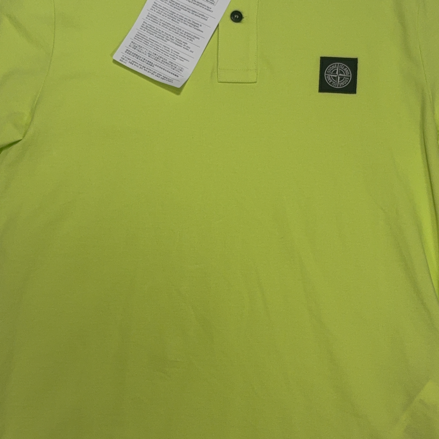 Stone Island Logo Patch Yellow Polo Shirt