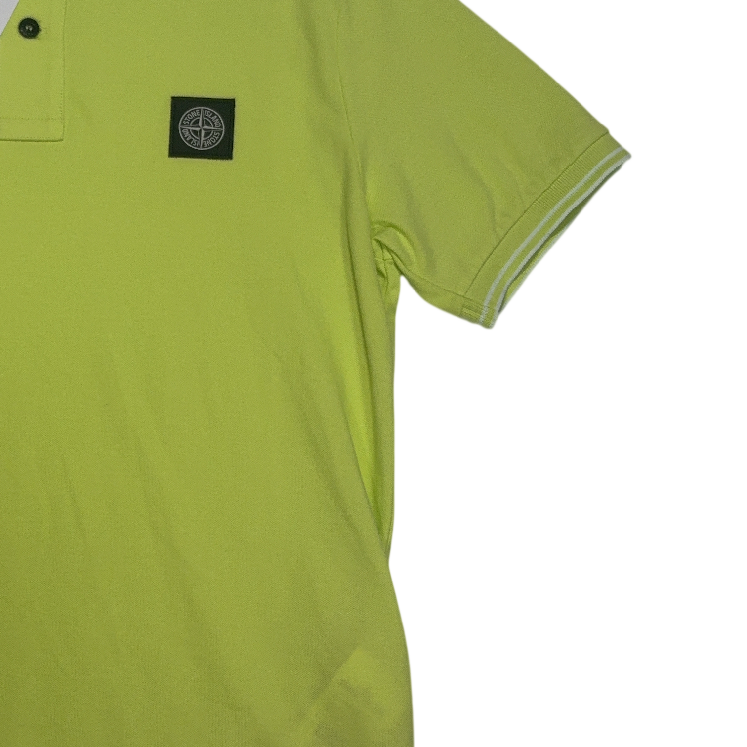 Stone Island Logo Patch Yellow Polo Shirt