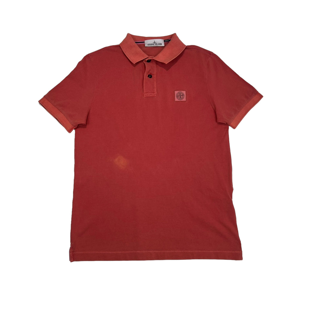 Stone Island Pink Patch Logo Polo Shirt