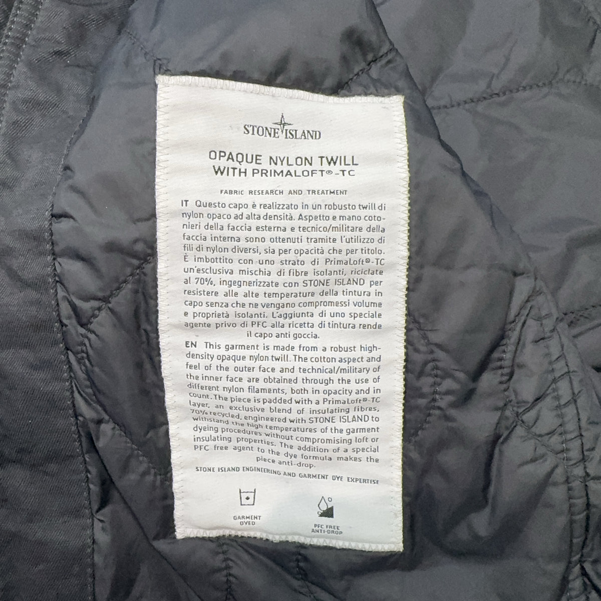 Stone Island Opaque Nylon Twill With Primaloft TC Jacket – Navy