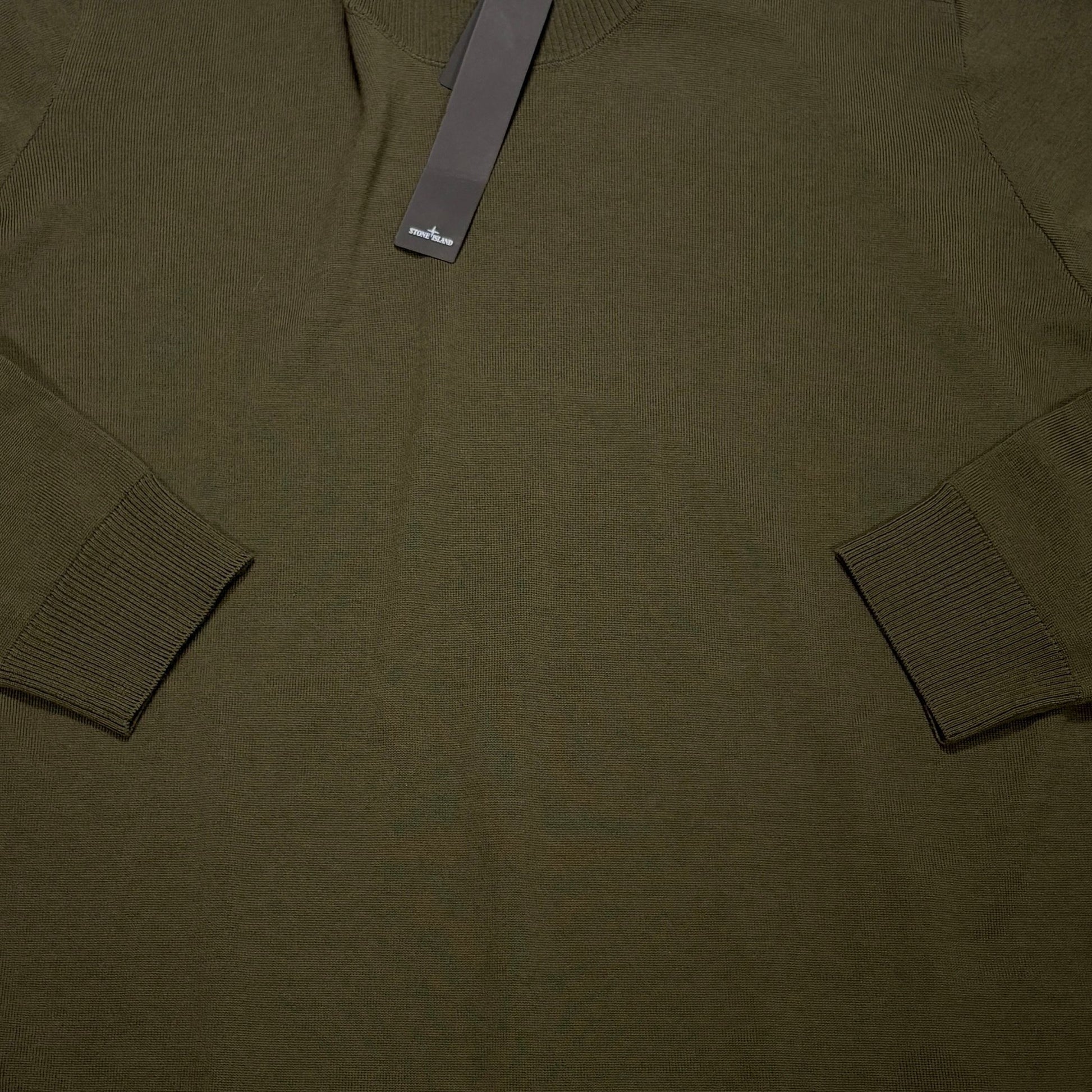 Stone Island Green Compass Patch Turtle Neck Jumper