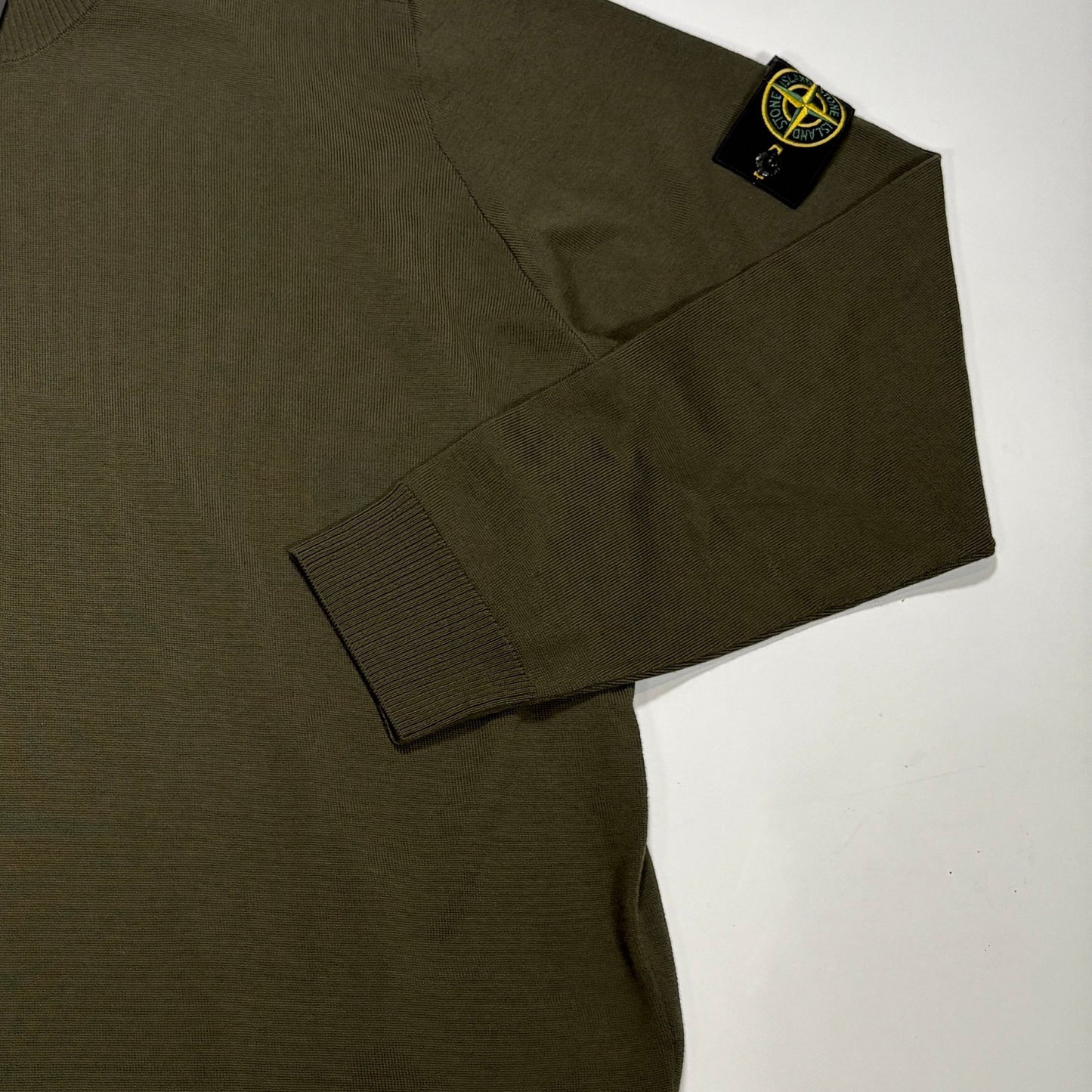 Stone Island Green Compass Patch Turtle Neck Jumper