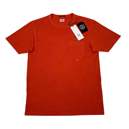 CP Company Orange Pocket Detail Spell Out TShirt