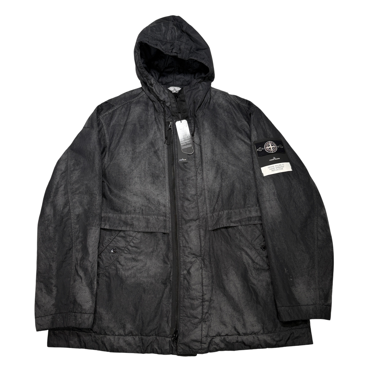Stone Island Dense Nylon - TC Hand Sprayed Reflective Grey Jacket