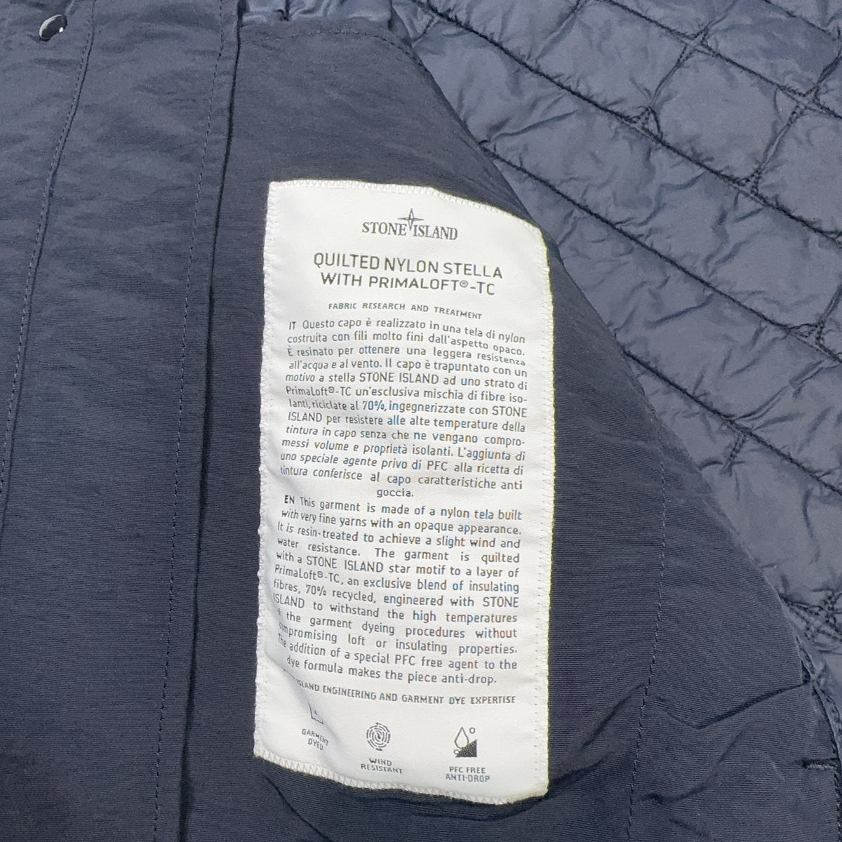 Stone Island Quilted Nylon Stella with PrimaLoft-TC Overshirt – Navy
