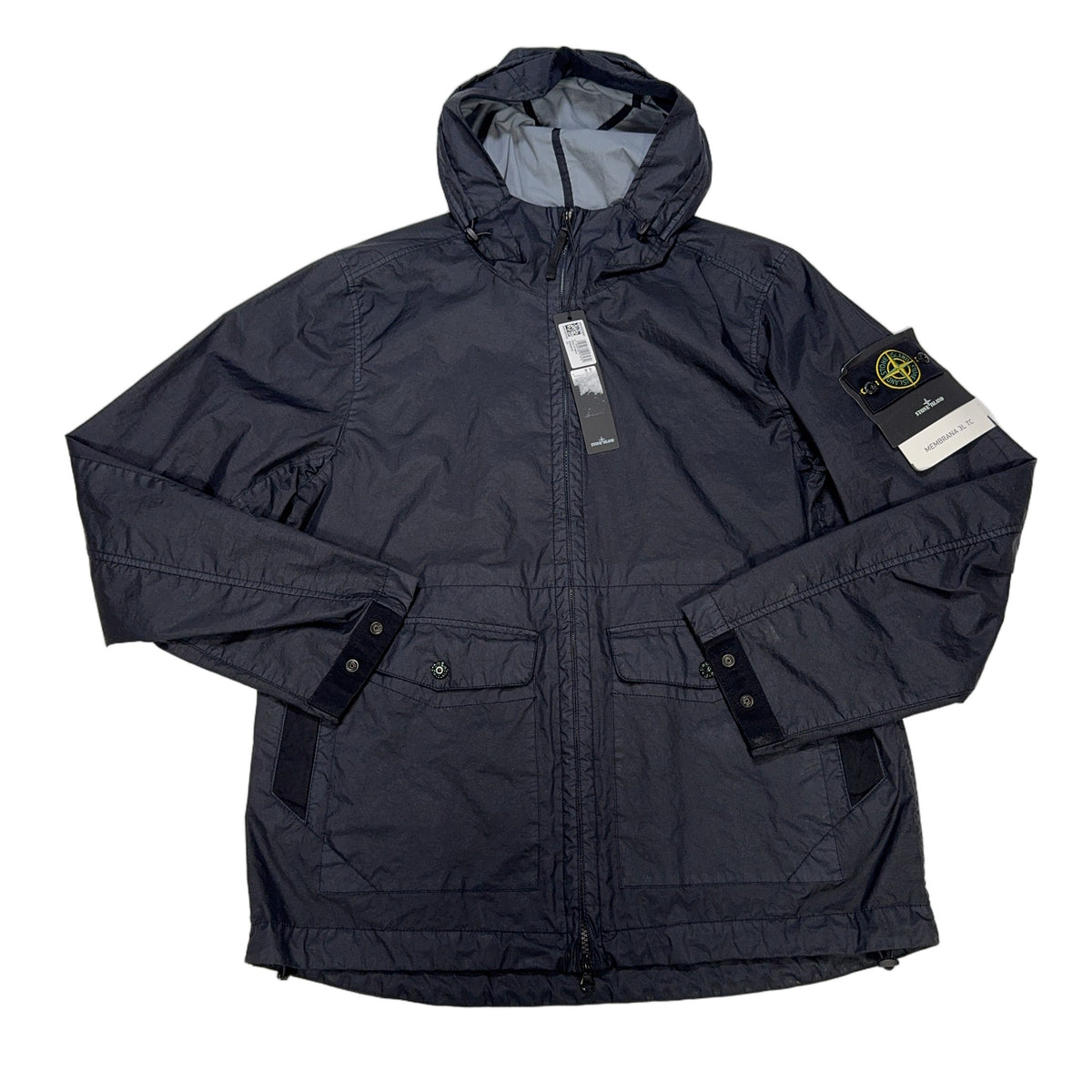 Stone Island Membrana 3L TC Hooded Jacket – Navy