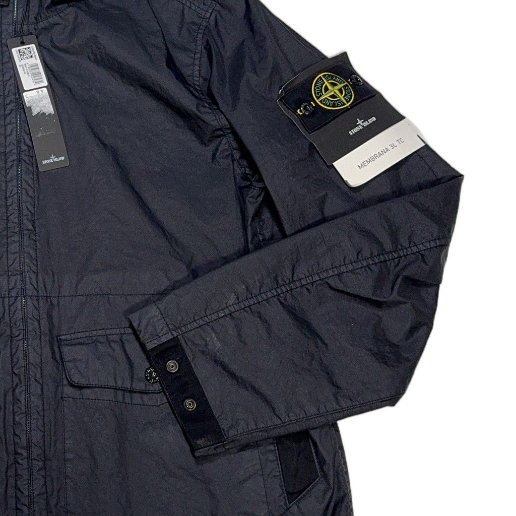 Stone Island Membrana 3L TC Hooded Jacket – Navy