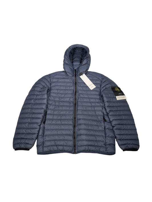 Stone Island Loom Woven Chambers Hooded Quilted Puffer Jacket – Blue