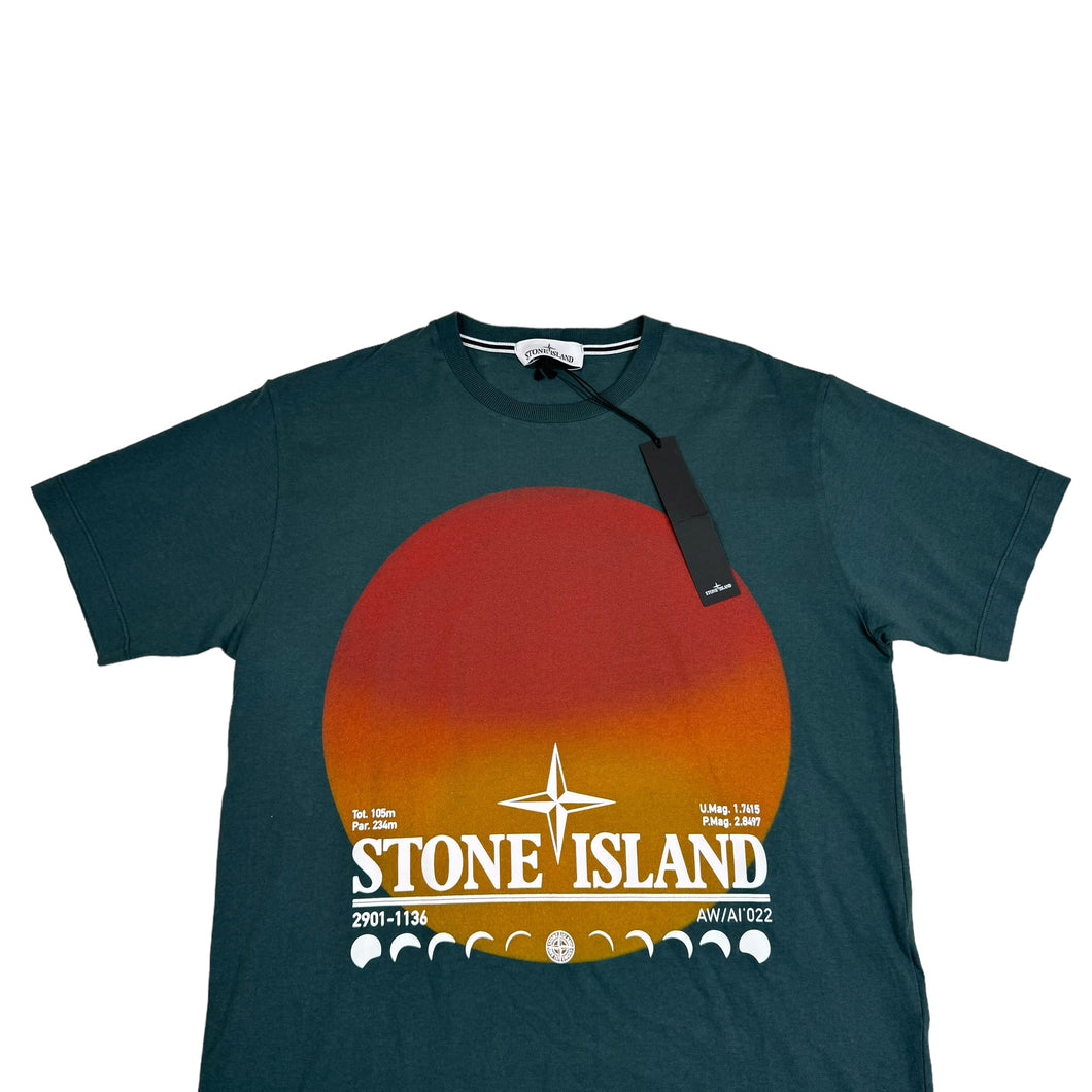 Stone Island Green Sunset Logo-Print TShirt