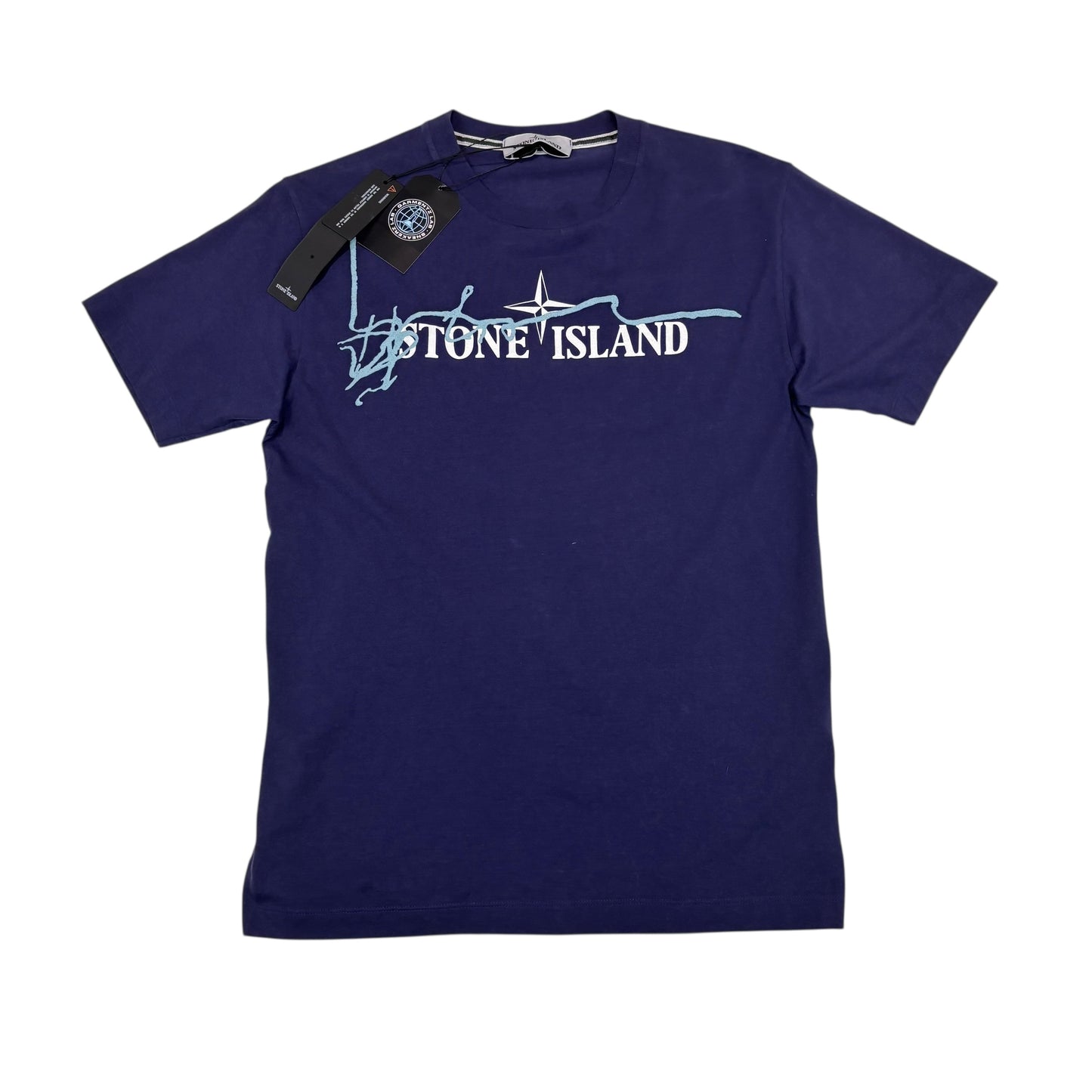 Stone Island Navy Blue Ink Two Embroidery TShirt