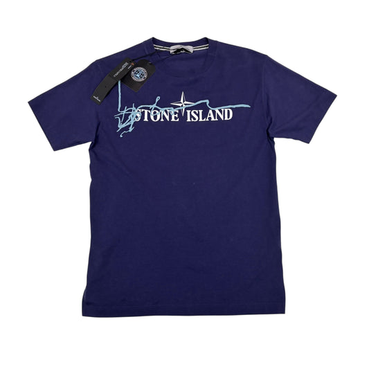 Stone Island Navy Blue Ink Two Embroidery TShirt