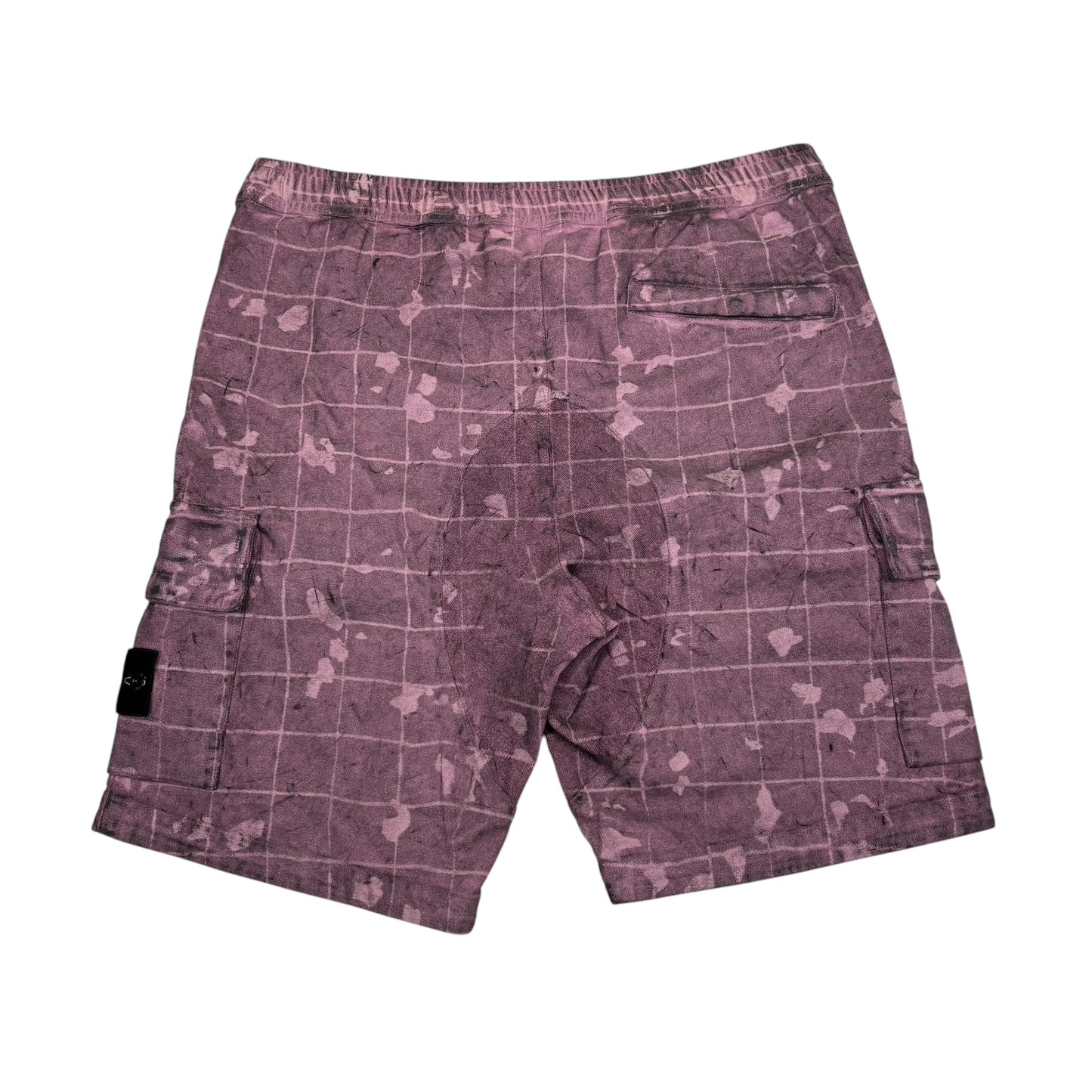 Stone Island Purple Ghillie Laser Camo Dust Treatment Magen Cotton Bermuda Shorts