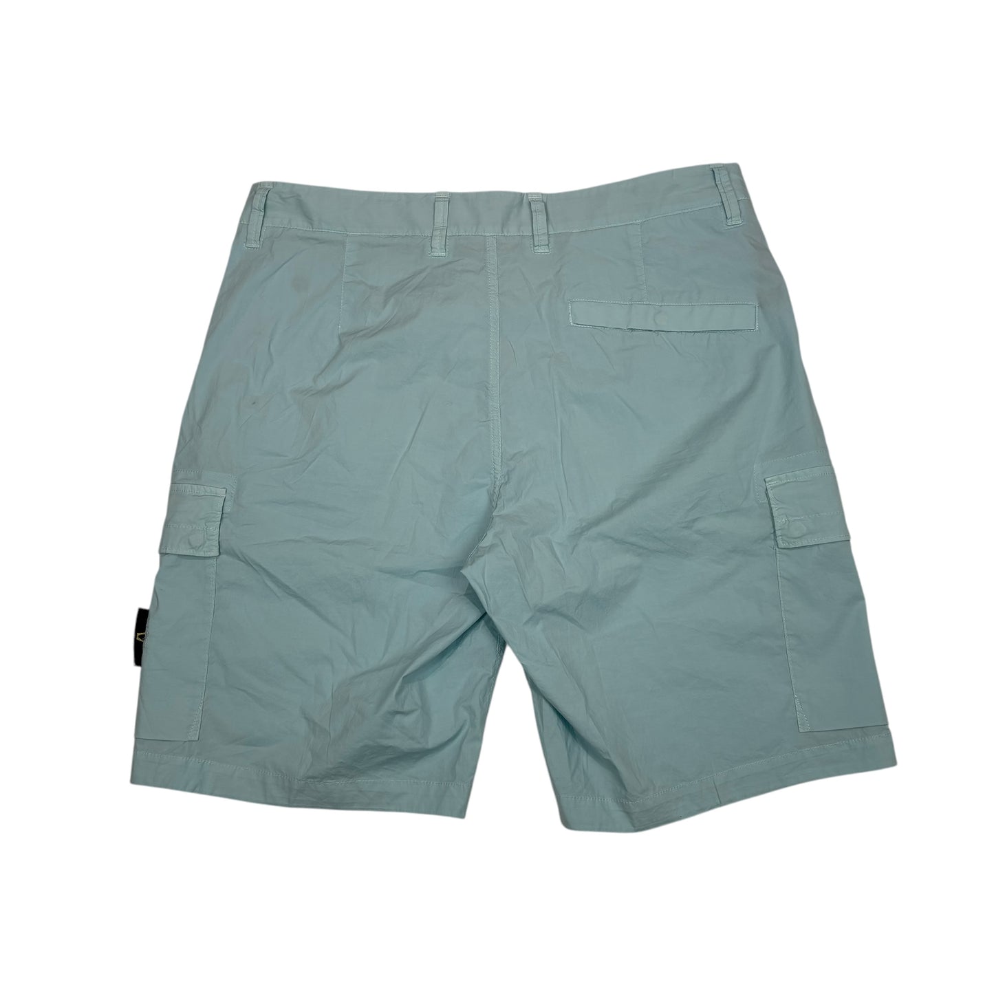 Stone Island Ice Blue Compass-Patch Cargo Shorts