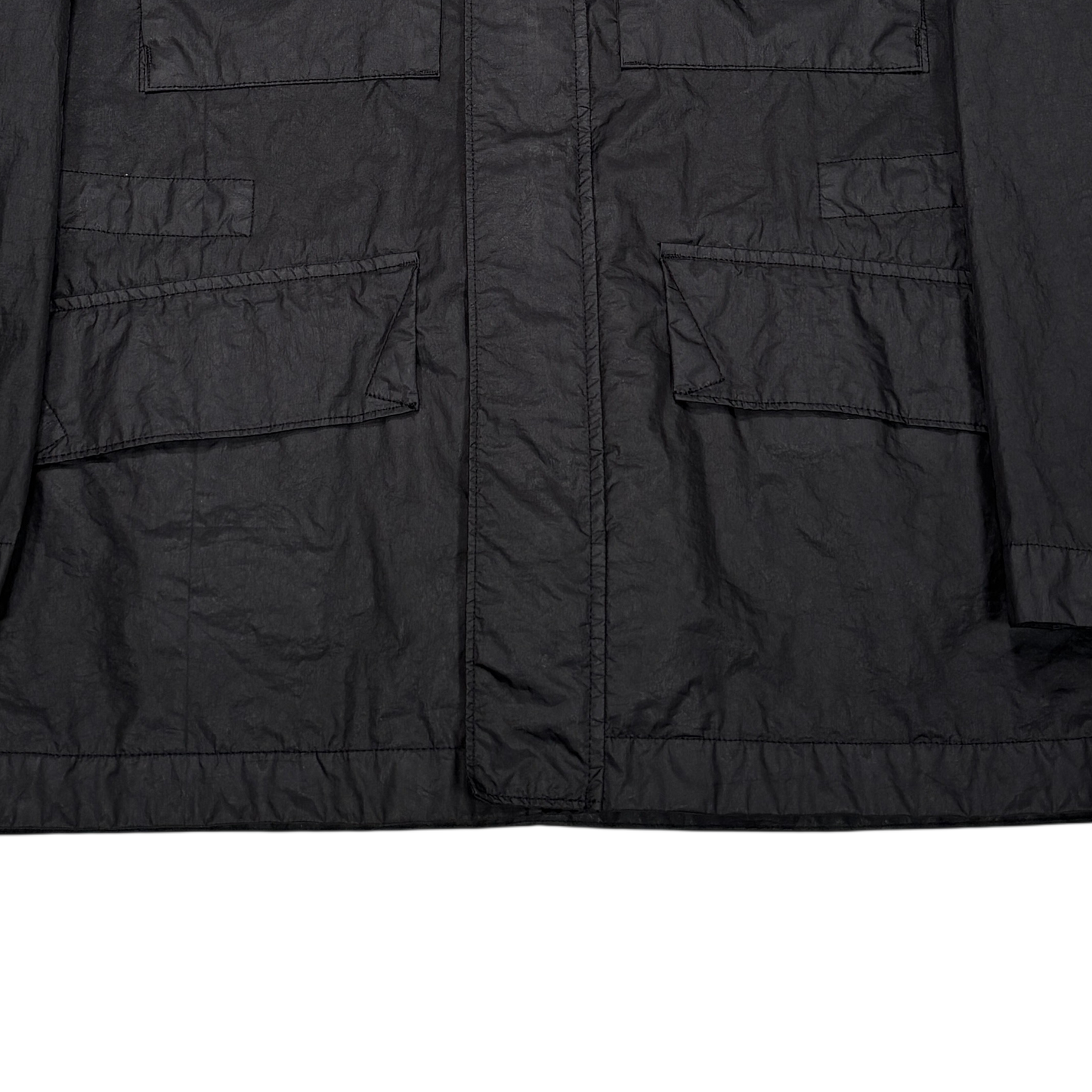 Stone Island Black Membrana 3L TC with Zip Away Prismatic Hood Jacket