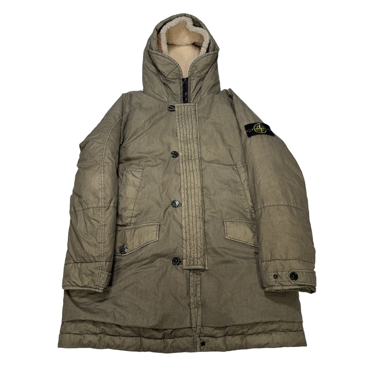 Stone Island 50 Fili Resinata Green Coat