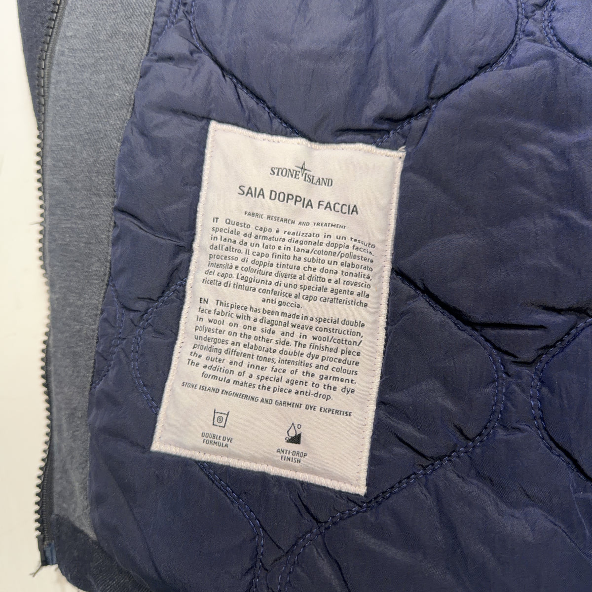 Stone Island Saia Doppia Faccia Hooded Jacket – Navy