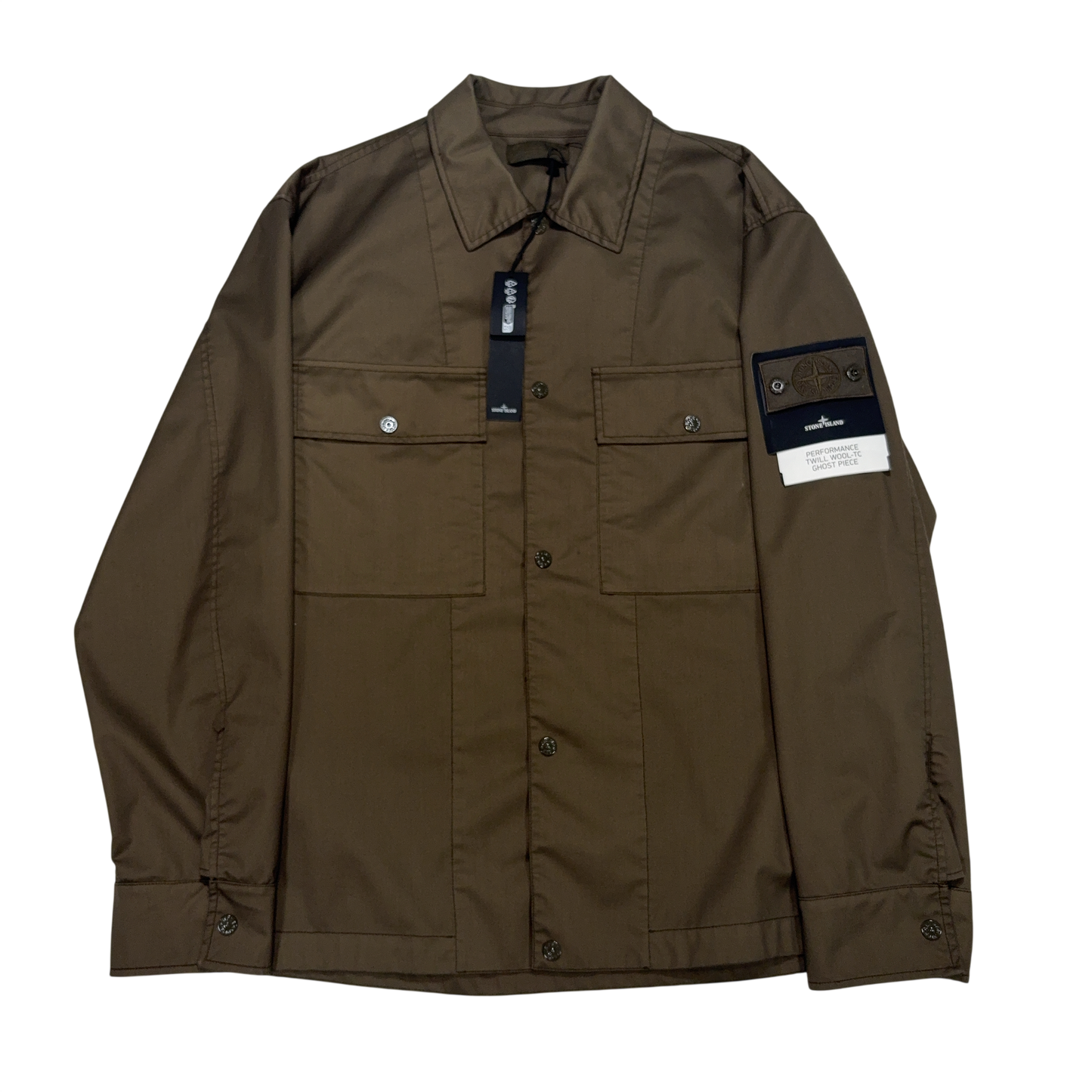 Stone Island Performance Twill Wool - TC Ghost Piece Brown Jacket