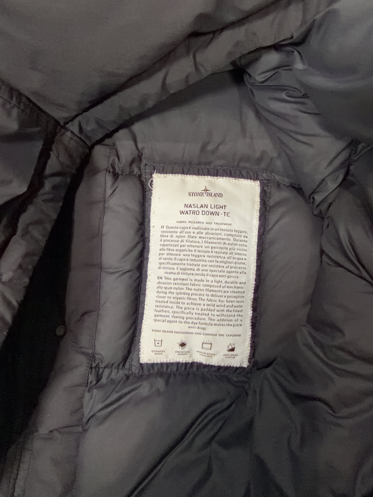 Stone Island Naslan Light Watro Down-TC Hooded Jacket – Grey
