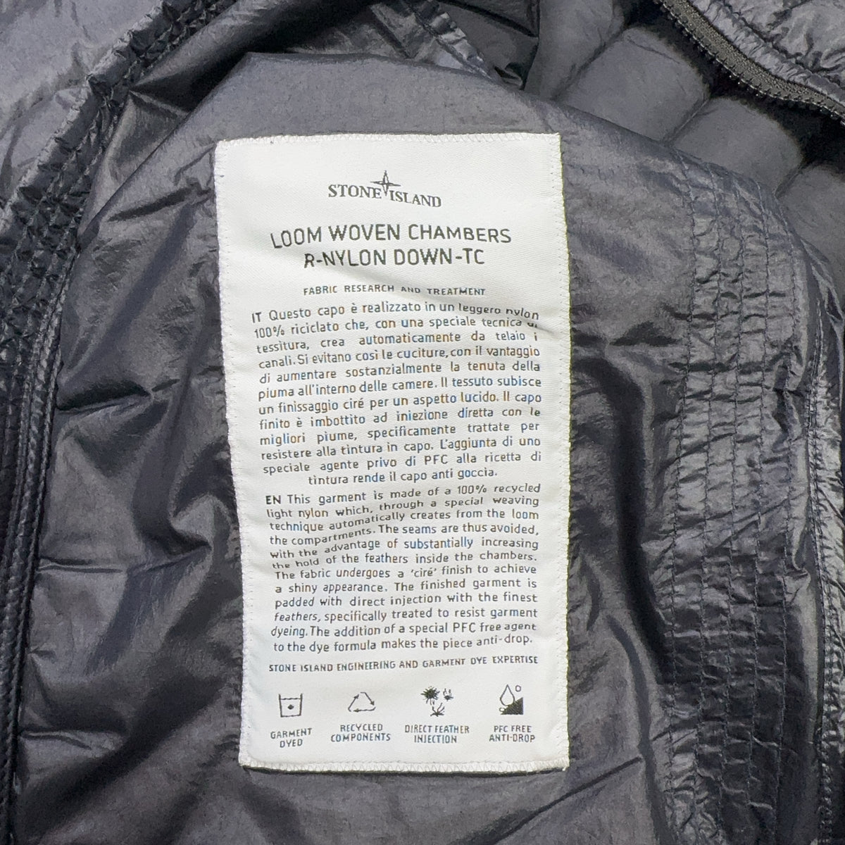Stone Island Loom Woven Chambers Navy Coat