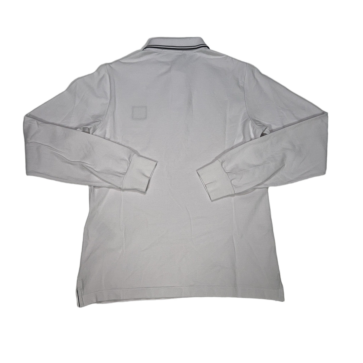 Stone Island Long Sleeve Logo Patch White Polo Shirt