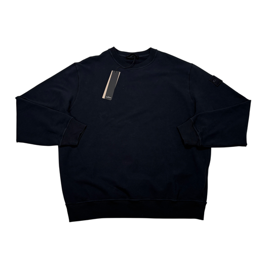 Stone Island Navy Ghost Piece Compass Patch Crewneck Jumpers