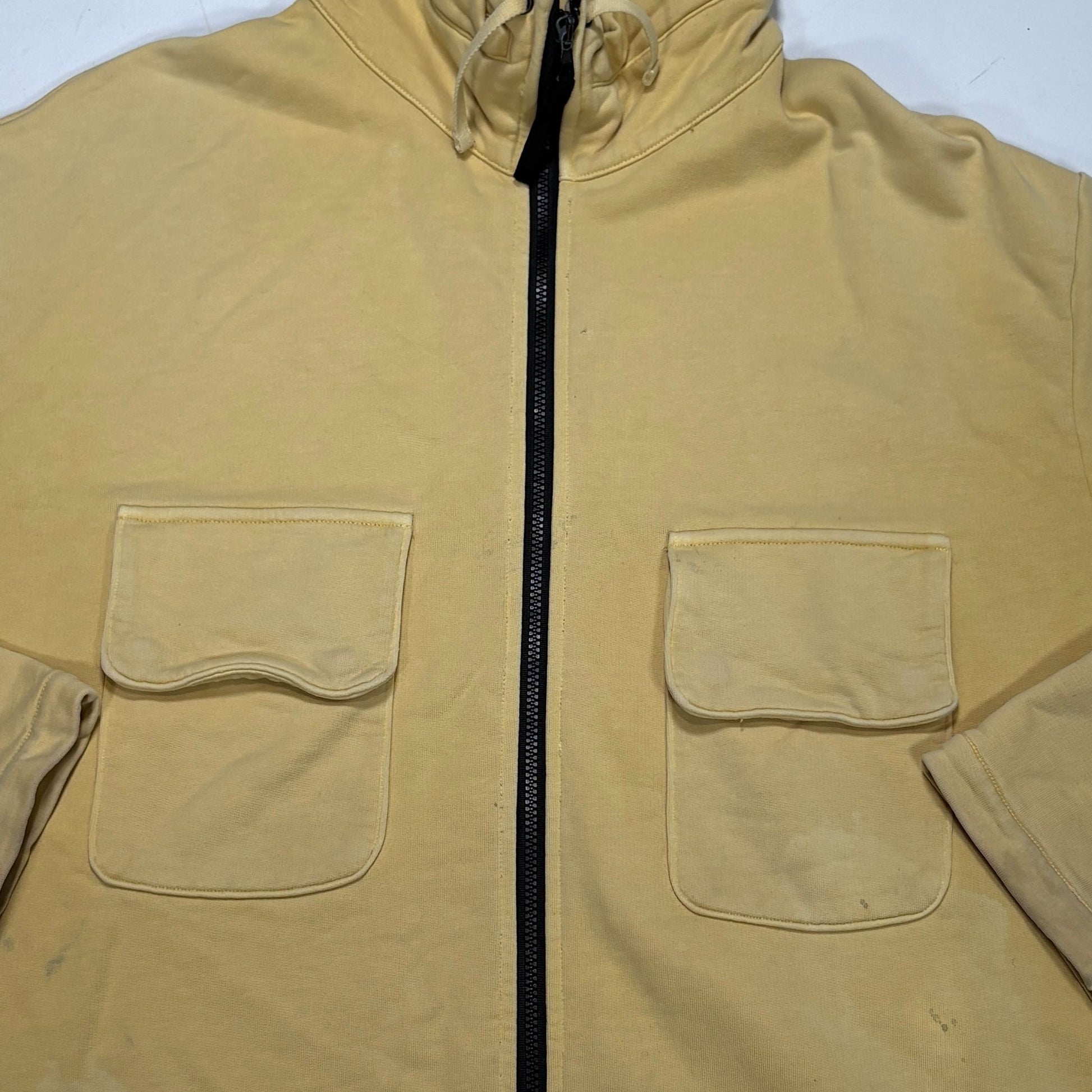 Stone Island Green Edge Vintage Zip up Hoodie Yellow Hoodie