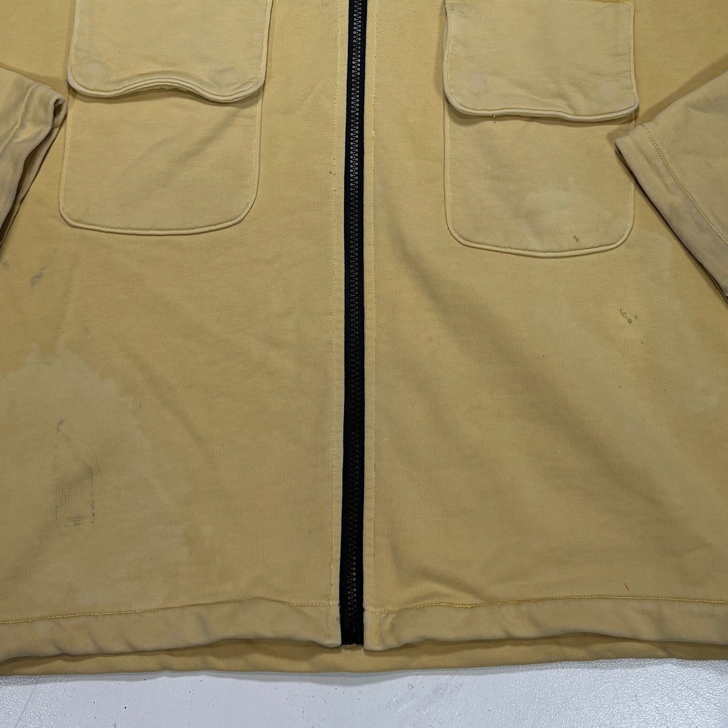 Stone Island Green Edge Vintage Zip up Hoodie Yellow Hoodie
