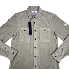 Load image into Gallery viewer, Stone Island Ecru Cream Button Up Corduroy Compass-Embroidery Overshirt Jacket
