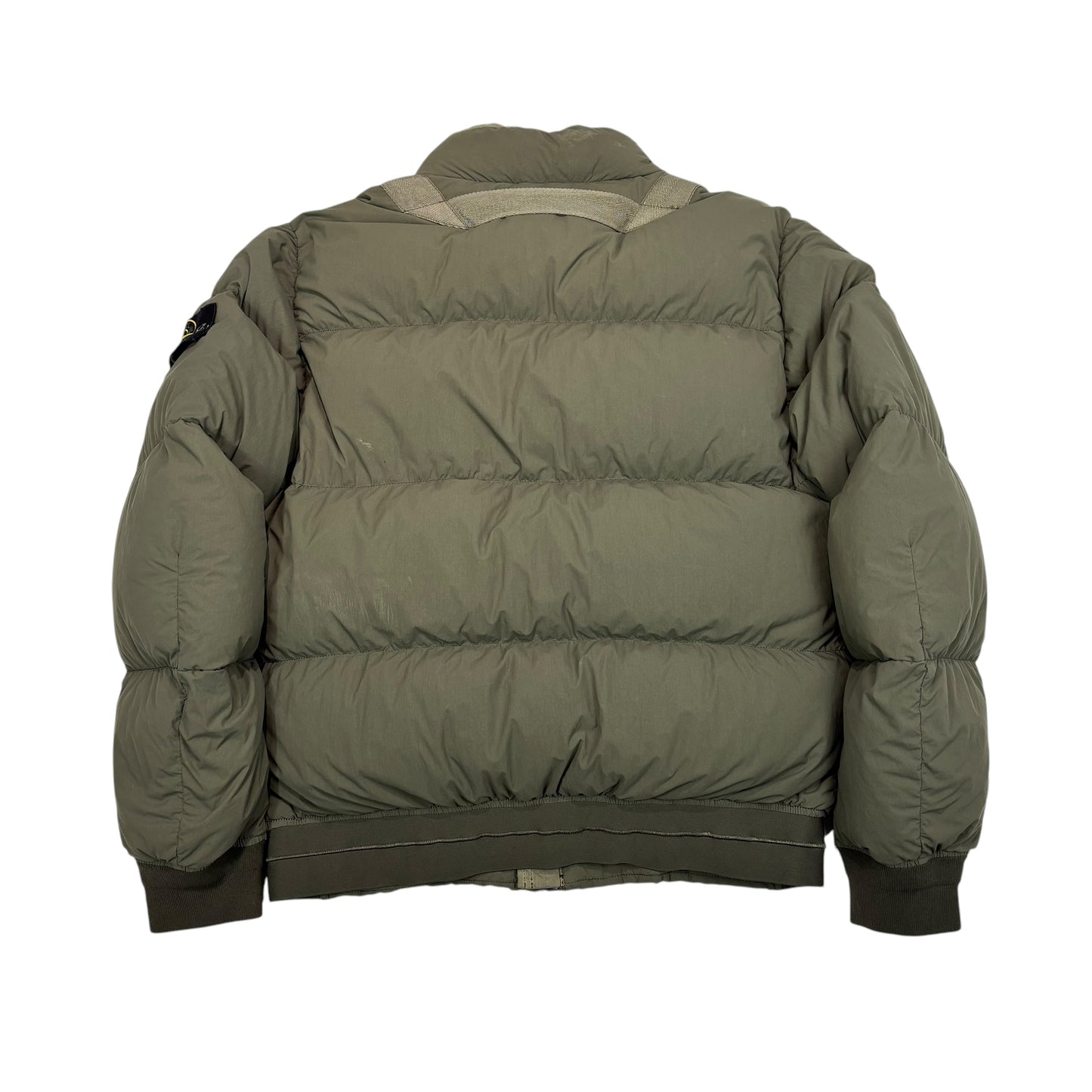 Stone Island Brown Garment Dyed Organic Feel Tela NY Down Jacket