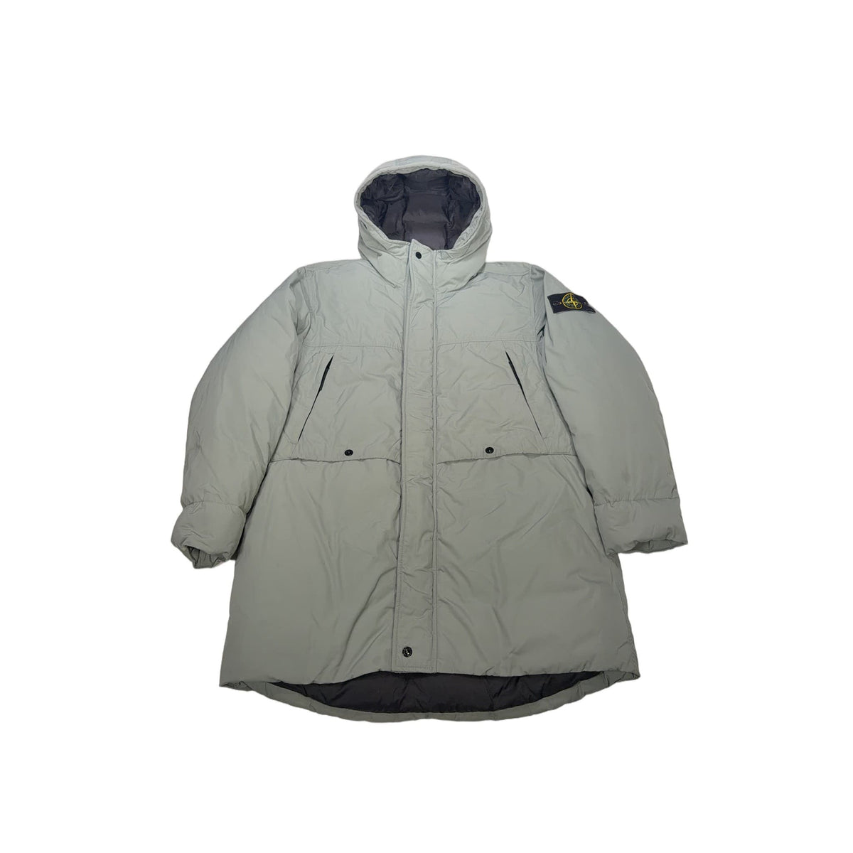 Stone Island Micro Twill Down Hooded Coat – Green