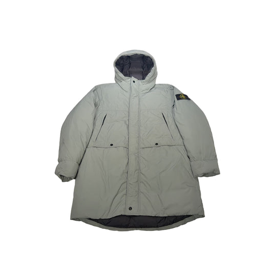 Stone Island Micro Twill Down Hooded Coat – Green