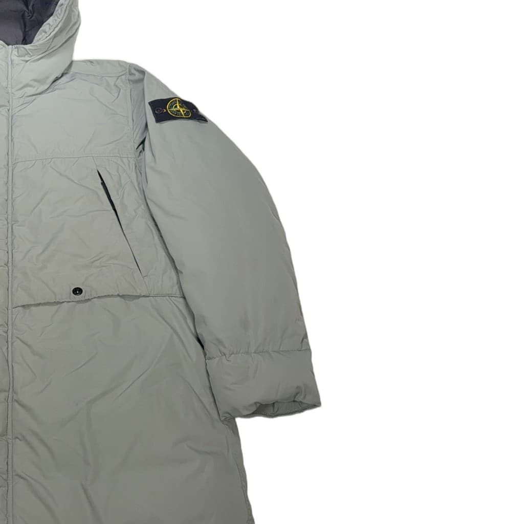 Stone Island Micro Twill Down Hooded Coat – Green