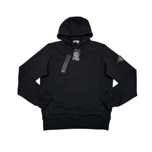 Stone Island Black Compass-Patch Hoodie