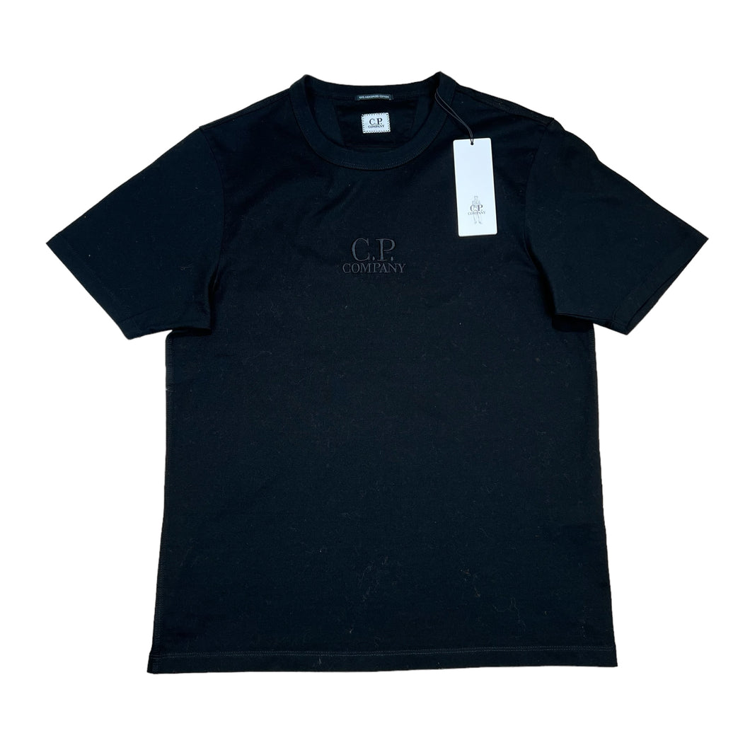CP Company Black Embroidered-Logo TShirt