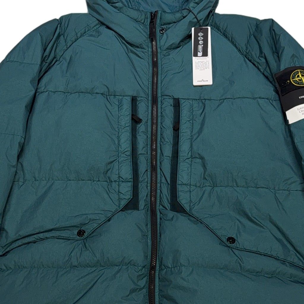 Stone Island Garment Dyed Crinkle Reps R-NY Down Hooded Jacket – Teal