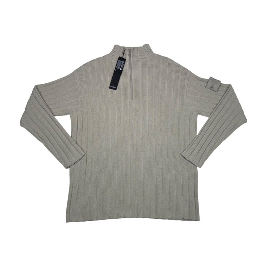 Stone Island Beige Ghost Piece Knitted Quarter Zip Jumper