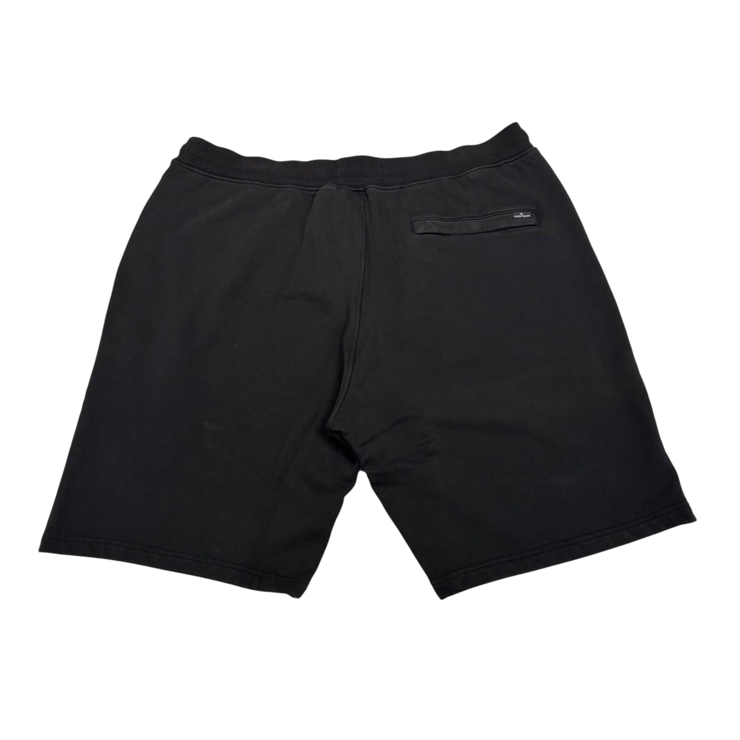 Stone Island Black Bermuda Red Detail Embroidery Cotton Shorts