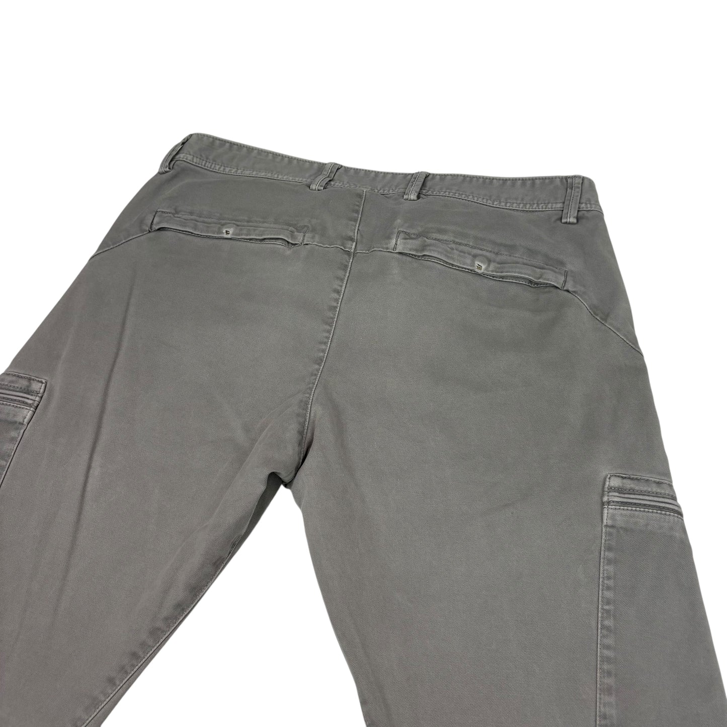 Stone Island Light Grey Zip Pocket Brushed Cotton Cargo Trousers
